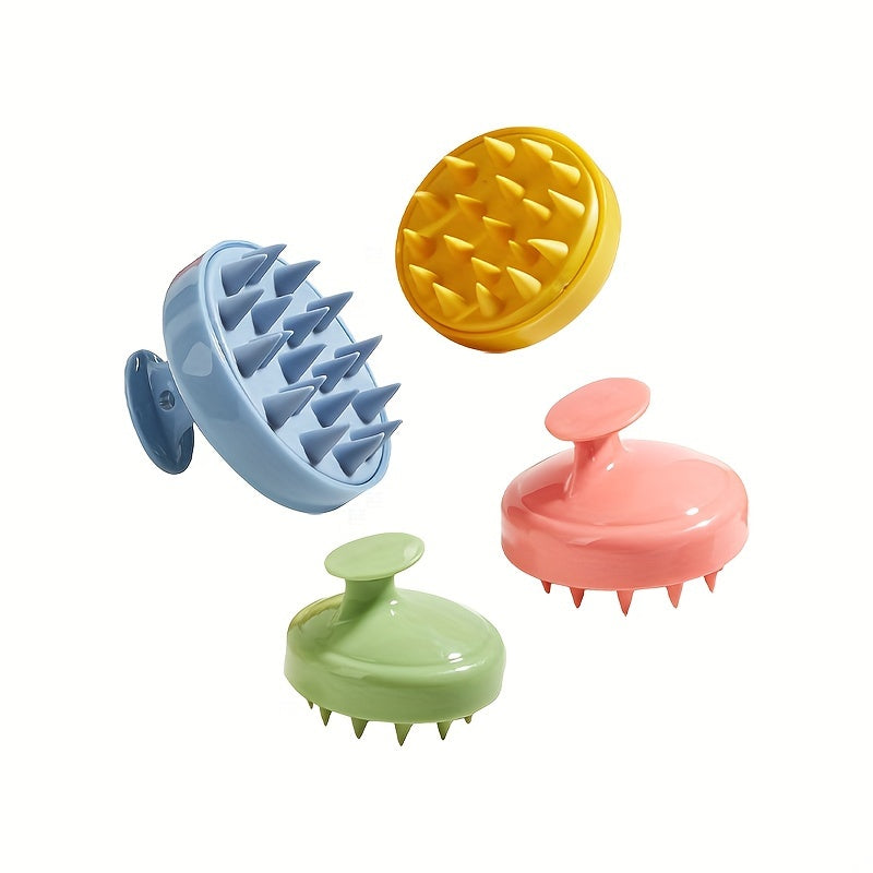 Escova de massagem capilar em silicone macio para utilização em cabelos secos e molhados - Escova para champô - Limpeza suave do cabelo e couro cabeludo