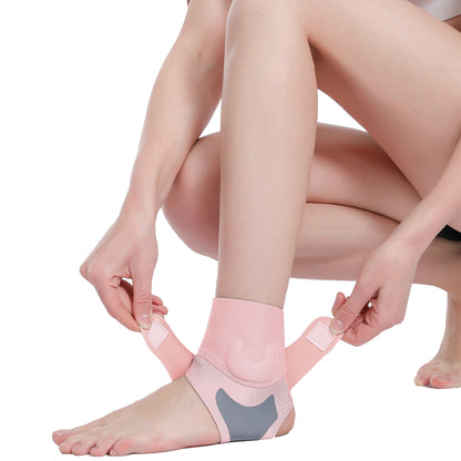 1pc, Breathable Ankle Support with Silicone Gel Pad for Men and Women - Adjustable Compression Brace for Sports, Running, Fitness, and Basketball