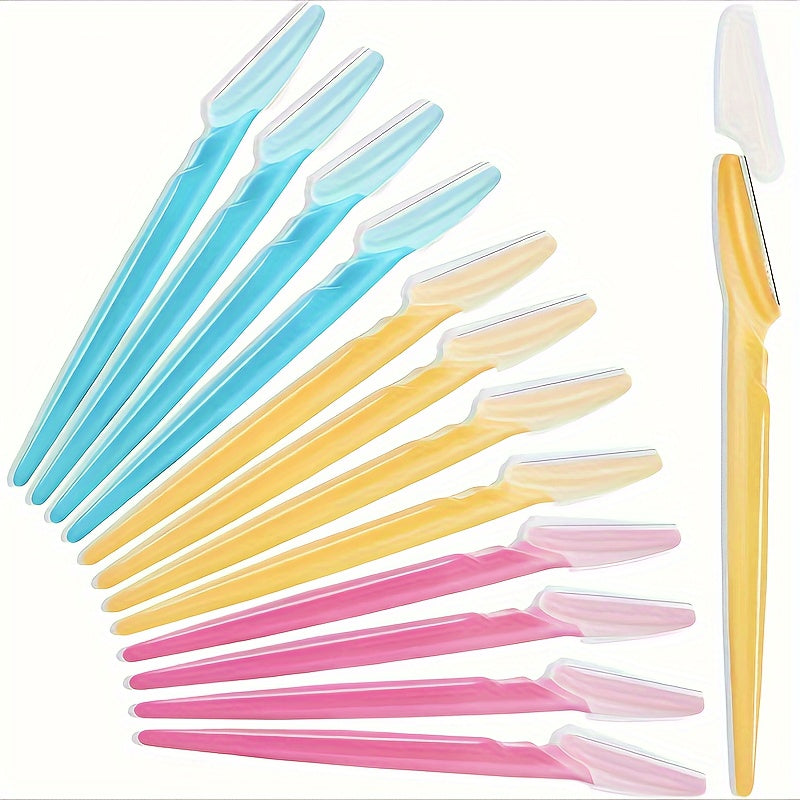 3-24pcs Eyebrow Razor Shaper Set, Facial Hair Remover Trimmer Grooming Kit for Women and Men, Stainless Steel, Non-Electric, No Battery Required, with Various Colors for Versatility