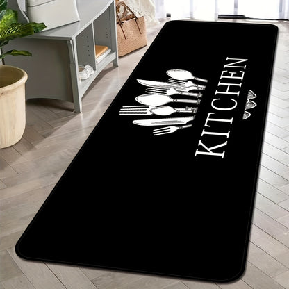 1pc, Soft Thickened Kitchen Mat, Non-slip Oil-proof Floor Mat, Waterproof Runner Rug, Dirt-resistant Floor Mat, Machine Washable, Entrance Doormat, Kitchen Living Room Laundry Bathroom Water-absorbing Floor Mat Set, Room Deco