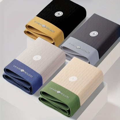 4pcs Men's Underwear, Cotton Breathable Soft Comfy Skin-friendly Stretchy Boxer Briefs Shorts, Perfect For Everyday Wear