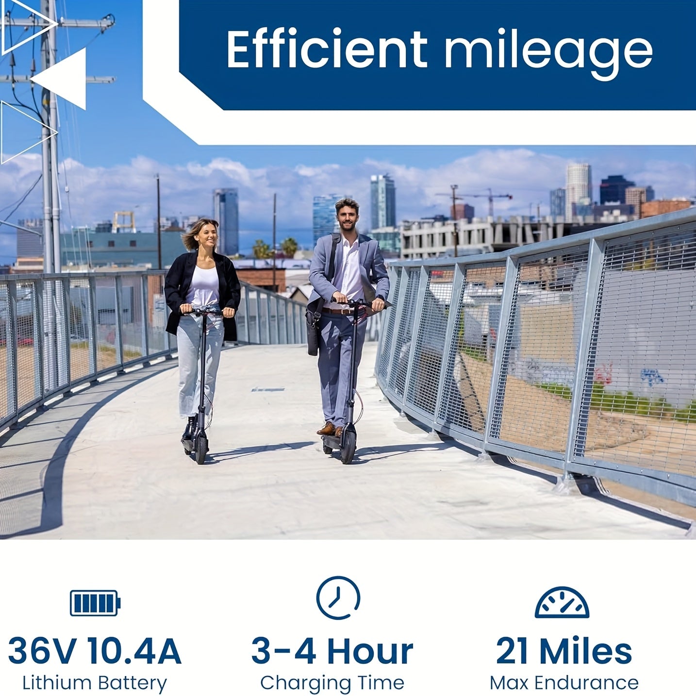 8.5-Inch Adult Electric Scooter, 350W Motor, Foldable Pedal Bike with LED Display And Headlights, 10.4Ah Battery, Maximum Range 21 Miles, Maximum Load Capacity 120Kg, Electric Scooter with Phone Holder And Lock, 3 Speed Modes