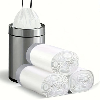 90pcs (6 Rolls) Heavy-Duty Large Reinforced Trash Bags with Heavy-Duty Reinforced Seams & Sturdy White Side/Top Handle - Heavy Weight 10kg/22 Capacity, Thick Polypropylene, Bathroom, Office, Home - 10L/30L Equivalent