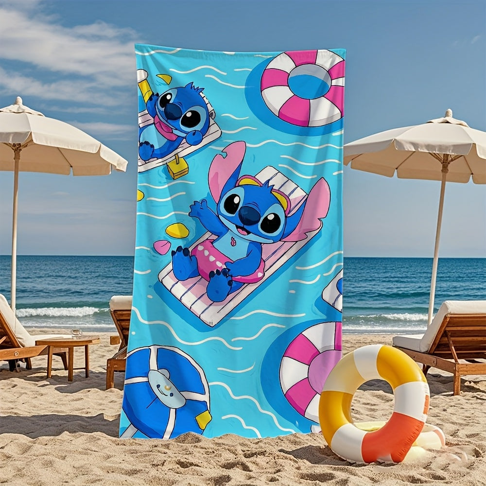 1pc Beach Towel, Elsa, Alice, Micky, Stitch, for Ariel, Belle, Moana, and other cartoon beach towels, suitable for bedroom, bathroom, travel, family, home decoration, party gifts, Christmas, Valentine's Day, gatherings and pa