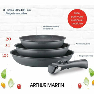 Arthur Martin AM521 Gray 4-Piece Kitchen Drum Set