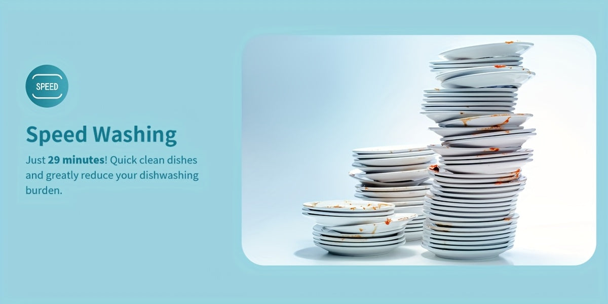 Independent Countertop Dishwasher, 5+1 Wash Programs, Built-in 5L Water Tank, Two Water Supply Modes, With Hot Air Drying And Automatic Ventilation Functions, Suitable For Homes, Apartments, And RVs.