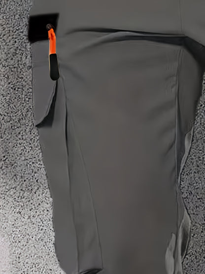 Men's Heavy-Duty Work Pants - Loose-Fit Cargo Trousers with Multiple Utility Pockets, Elastic Waistband, Non-Stretch Fabric for Construction, Outdoor, Everyday Casual - Black Pants (Machine Washable), Outdoor Activities, Func