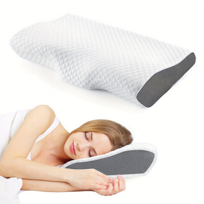 1pc Contoured Memory Foam Pillow for Neck and Back relax - Improves Sleep for Side, Back, and Stomach Sleepers
