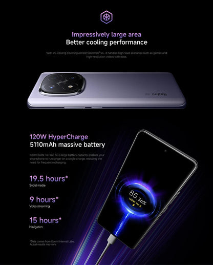 Xiaomi Redmi Note 14 Pro Plus 12GB+512GB 5G Smartphone Snapdragon 7s Gen 3 6.67" AMOLED Display 200MP Triple Camera 120W HyperCharge