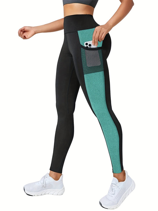 Women'S Plus Size Yoga Leggings with Side Mesh Pockets - High Waist, Stretchy & Breathable for Running, Fitness & Sports Training