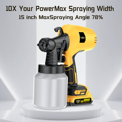 2025 New Model Wireless Paint Sprayer with Cordless High-Pressure Spray Gun - Heavy-Duty Battery-Powered Paint Gun with Ergonomic Handle, Easy-Clean Design &amp; Large Paint Tank for Indoor/Outdoor Walls, Wood, Furniture, DIY Project