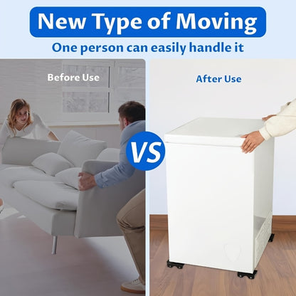 Furniture Sliders of 4 Metal Furniture Movers with 8 Wheels - Heavy Duty Furniture Lift Mover Tool Set of 340.19 KG Load Capacity Easy Sliders Roller Dolly for Moving Cabinet Piano Appliances Sof