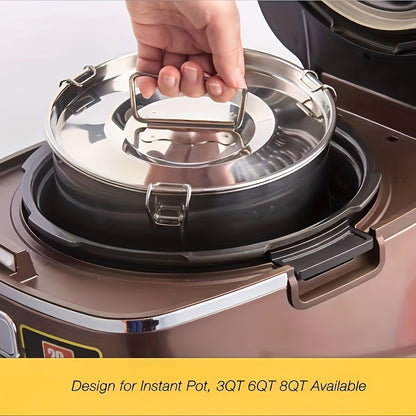 1.5QT Stainless Steel Flan Mold with Lid & Handle - Portable Round Baking Pan for Chocolate, Cupcakes, Pudding | Kitchen Essential