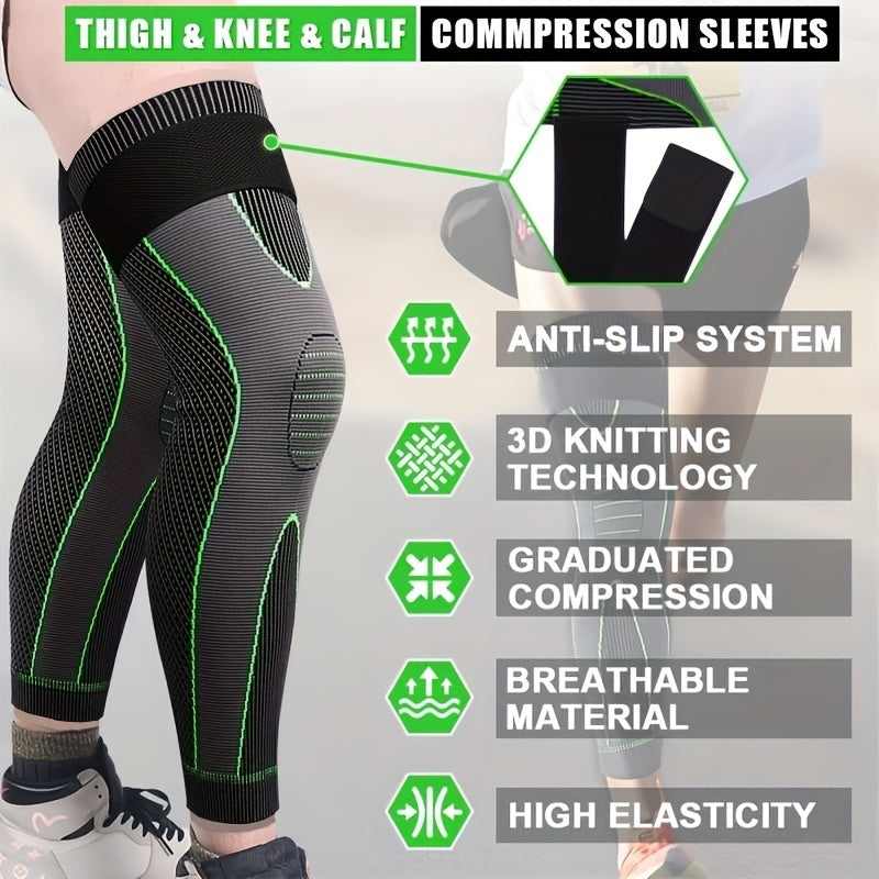 Two pairs of compression leg sleeves with elastic bands, suitable for both men and women, knee protectors, pressure sleeves for indoor and outdoor fitness, warm and breathable, perfect gift for family and friends, suitable fo