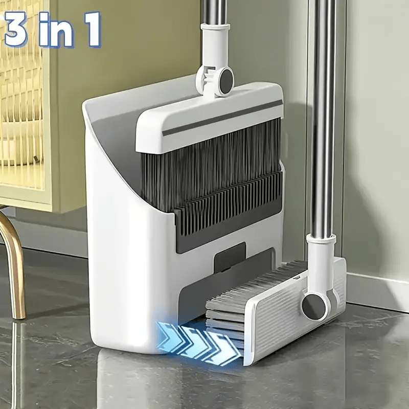 3-in-1 Home Cleaning Kit: Soft Bristle Broom, Dustpan &amp; Brush Combo - Non-Stick Hair, Ideal for Home, Office, School, Dorm - Perfect Christmas Gift, Cleaning Brush