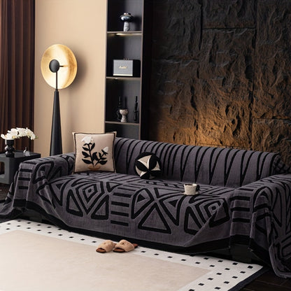 1pc Mirror Yi Thick Plush Sofa Cover - All-Season Pet-Friendly One-Piece Design, Anti-Slip &, Machine Washable Soft Short Fur Fabric, Fit for 3/2/4-Seater & Sectional Sofas, Contemporary Home Decor, Sectional Sofa Cover, Mode