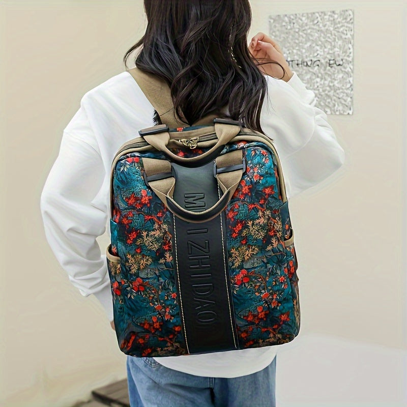 Outdoor Anti-Theft Backpack for Men And Women, Large Capacity, Stylish Printed, Nylon Lightweight Laptop Bag, Suitable for Casual Travel And Commuting.