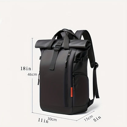 Business backpack Men's fashion laptop backpack student bag large-capacity travel bag Oxford cloth backpack commuting outdoor travel bag light pockets can accommodate 15.6-inch notebook, 7.9-inch iPad.