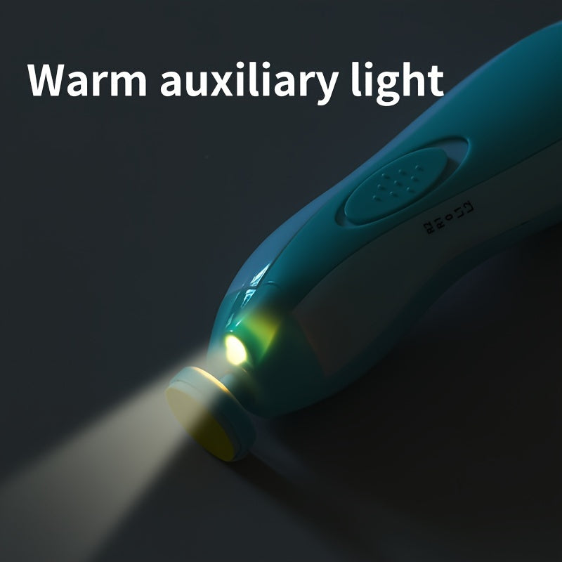 Corta-Unhas Elétrico para Bebé, 6 em 1, Seguro, com 6 Lixas e Luz LED, Kit para Aparar e Polir Unhas dos Pés de Recém-Nascidos, Bebés, Crianças e Adultos - Ideal para Oferecer no Natal, Halloween e Dia de Ação de Graças.