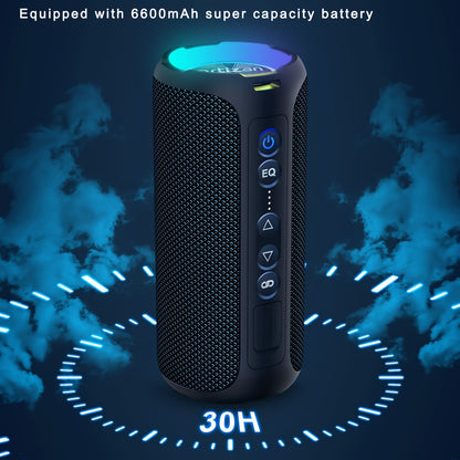 Ortizan 40W PMPO Loud Stereo Portable Speaker,, Wireless Speaker, Shower Speakers Featuring Deep Bass, LED Light, 30H Battery, TF Card, AUX, True Wireless Stereo Speaker Suitable for Both Indoor And Outdoor Use.