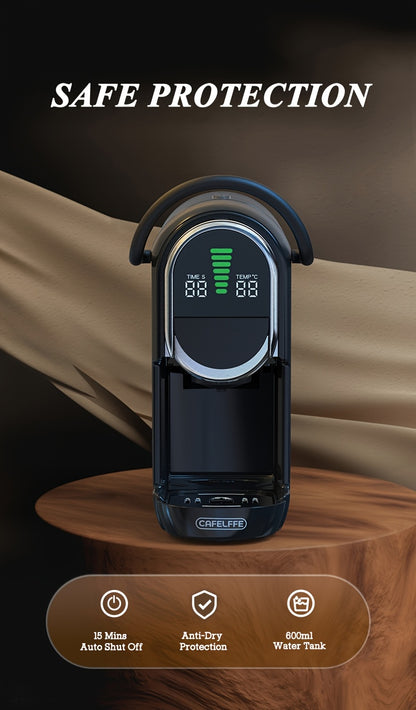 CAFELFFE 4-in-1 Capsule Coffee Machine | 19 Bar Espresso Maker | Smart Temp Control & 7 Preset Brewing Times | Compatible with Nes/DG/ Capsules Ground Coffee/ESEpod | Premium Gift Set for Coffee Lovers & Family, Automatic Esp