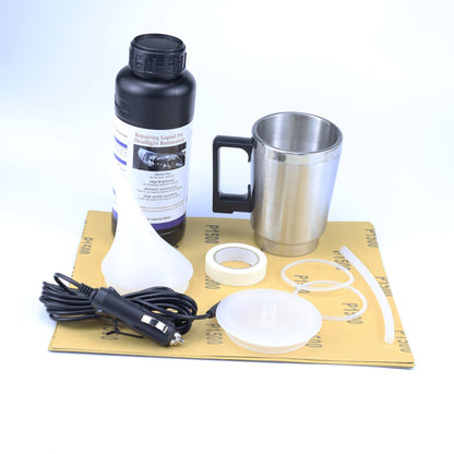 BESPER Car Headlight Restoration Kit with 500ml Restoration Fluid & Fogging Cup - Oxidized Yellowed/Scratched/Blurred Headlight Restoration, Durable Plastic, Easy-Use Design for Enhanced Visibility & Safety, Vehicle Lighting