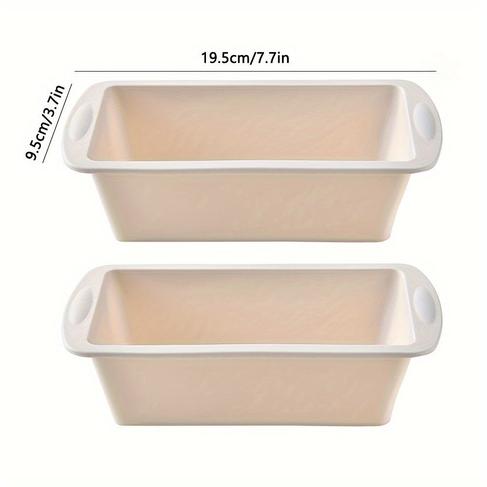 2pcs, Silicone Loaf Pan, Non Stick Easy Release Rectangle Silicone Cake Pan For Baking Bread, Flexible BPA Free Silicone Baking Mold And Bread Mold, Toast Pan, Brownie Loaf Pan, Cake Mold