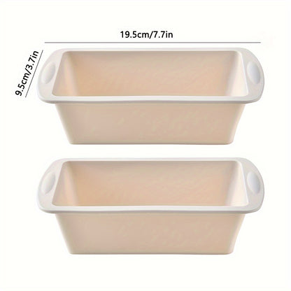 2pcs, Silicone Loaf Pan, Non Stick Easy Release Rectangle Silicone Cake Pan For Baking Bread, Flexible BPA Free Silicone Baking Mold And Bread Mold, Toast Pan, Brownie Loaf Pan, Cake Mold