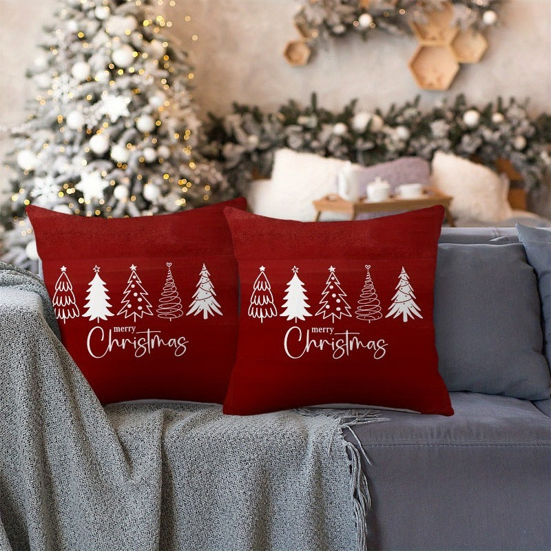 2pcs Red Christmas Pillow Covers with Bows, Sweet Sofa Decor, Girly Style Home Essential, Suitable for Sofa, Living Room, Office Decor, Home Decor, Room Decor Pillow Covers, Cushion Covers, Suitable for Sofa, Living Room, Off