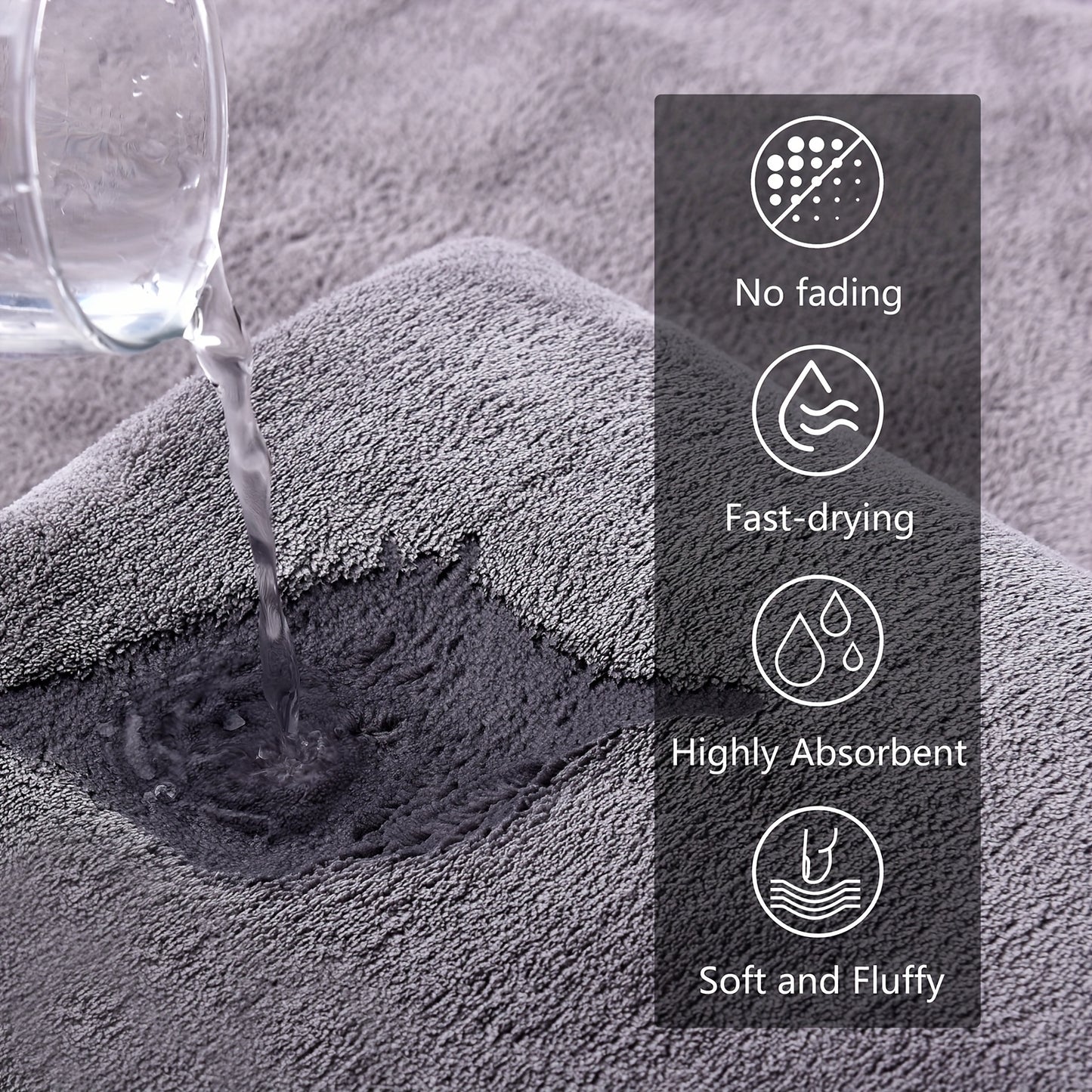 8-Pack Super Soft Coral Bath Towel Set, 2 Bath Towels 68.58 x 139.7 cm, 2 Hand Towels 34.8 x 76.2 cm, 4 Square Towels 34.8 x 34.8 cm, Quick Drying, Quick Absorbent and Lightweight, Outdoor Fitness, Camping Towels Bathroom Tow