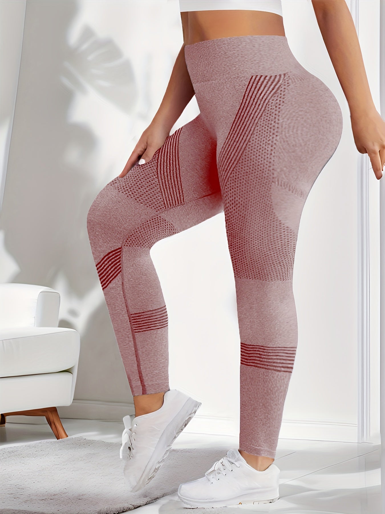 3 Packs Plus Size Simple Skinny Leggings, Casual High Waist Stretchy Leggings For Spring &amp; Summer, Women's Plus Size Clothing