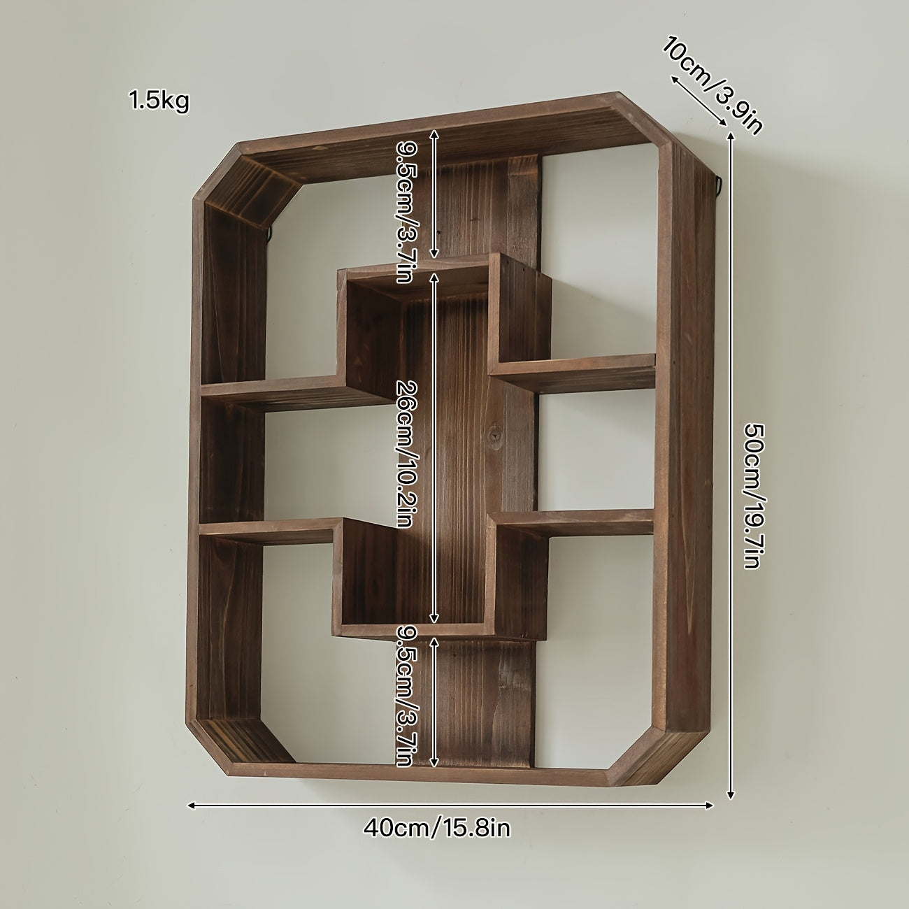 Solid Wood Wall Shelf 1-Piece Modern Minimalist Storage