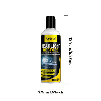 Professional Headlight Restorer - Remove Yellowing, Oxidation & Foggy Car Headlights - Lens Polish Abrasive Material - Effective in Enhancing Car Light Brightness, Abrasive Polish