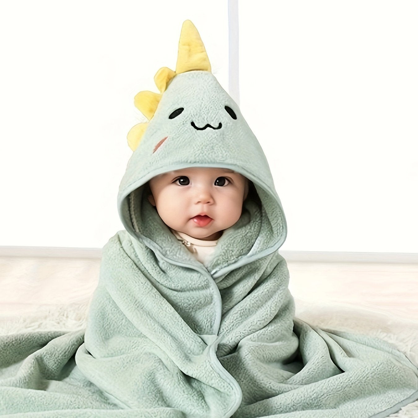 Baby Comfy Hooded Quick Drying Bath Towel For Bathroom Beach, Cute Cartoon Cloak For 0-3 Years Old, Ultra-Soft, Super Absorbent, Gentle-on-Skin Towel