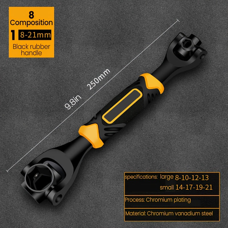8/52 In 1 Wrench Anti Slip Rubber Handle Chromium Vanadium Steel Durable Multi Functional Manual Tools