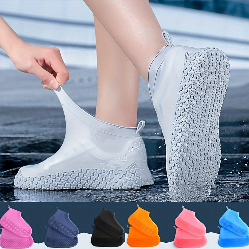 Capas para calçado para senhoras, cavalheiros e estudantes - Capas de silicone reutilizáveis, à prova de pó e antiderrapantes, ideais para a chuva.
