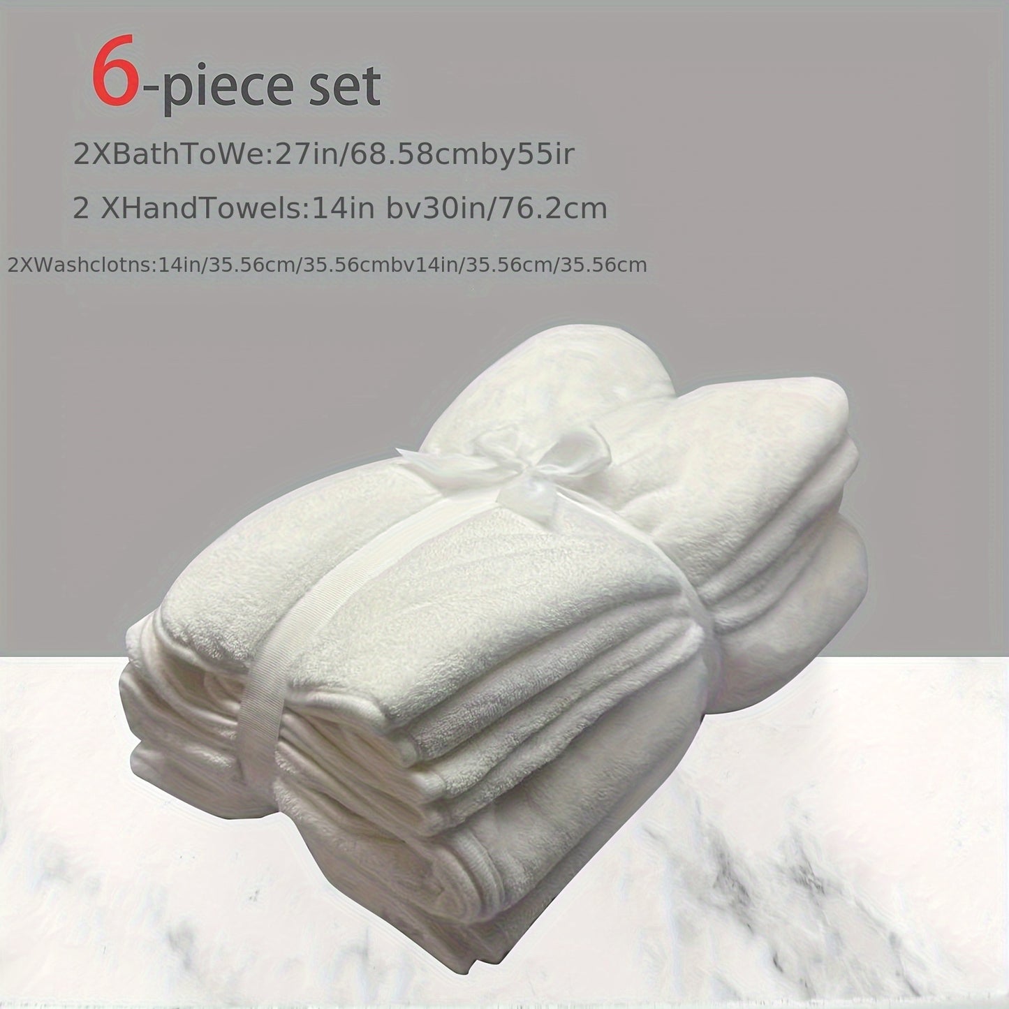 DIAOJIA 6pcs Ultra-Soft Microfiber Towel Set - Quick Dry, Super Absorbent & Lightweight - Includes Bath (68.58x139.7cm), Hand (33.02x76.2cm) & Washcloths (34.8x34.8cm) - Perfect for Home, Gym, Travel