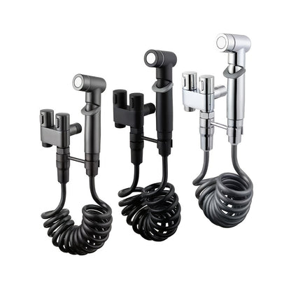 1 Wall Mount Hand Held Sitz Bath Kit, Classic Style, Brushed Finish, Comes with Spray Gun, Telescopic Phone Tube and Stand for Hygienic Toilet Training, Modern Sitz Bath System | Durable Wall Mount I toilet Spray Gun Set