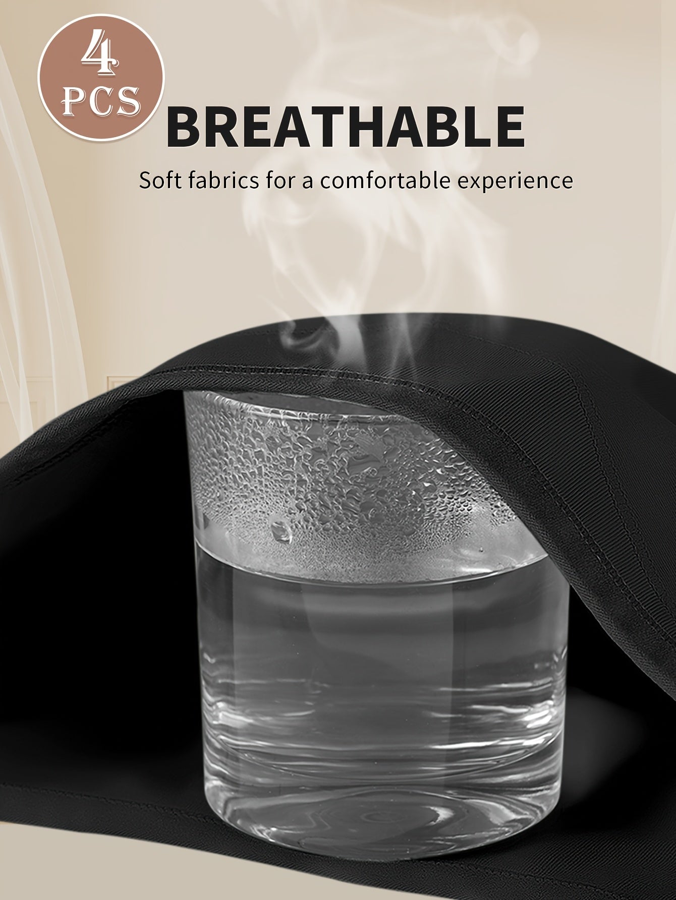 4pcs MEIYATING Women's High-Waist Briefs - Tummy Control Breathable Mesh Underwear, Elegant Solid Color Panties (Pink/Blue/Black/White) - Soft Polyester, Hand Wash Only, Tummy Control Underwear, Everyday Comfort, Crossover Fr