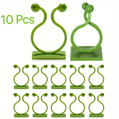 10pcs Plant Climbing Wall Fixture Clips, Self-Adhesive Hook Vines Traction Invisible Holder Supporting Wire Fixing, For Garden Wall Clip, Vines Fixing Clips Self-Adhesive Hook Plant Vine Traction For Indoor Outdoor Decoration