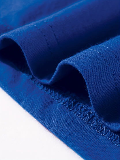 T-shirt infantil de cor sólida, blusa casual de manga curta, t-shirt infantil para o verão.