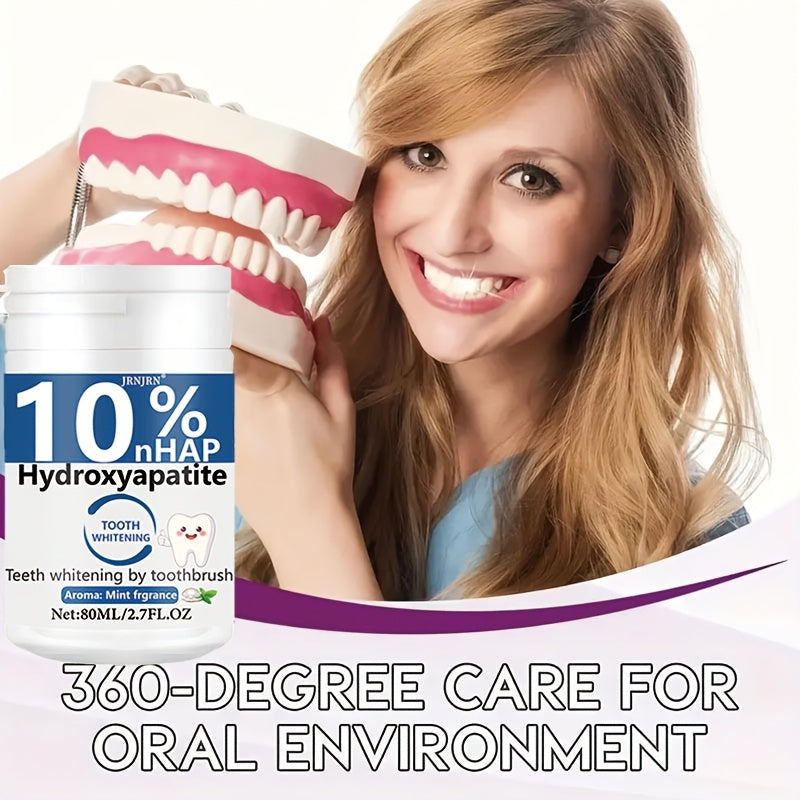 10% Hydroxyapatite Whitening Tooth Powder - Deep Cleansing & Fresh Breath, Strengthens Dental Care, Ideal for Daily Use & Travel, Oral Health & Hygiene Gift for Women & Men, Tooth Cleaning Essentials, Sleek Packaging, Oral Ca