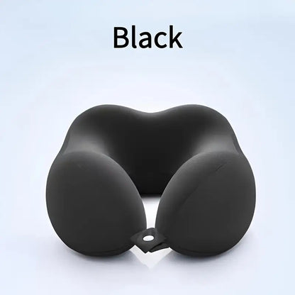 U-Shaped Neck Pillow for Travel & Office - Ergonomic Design, Medium Soft, Machine Washable, Black, Neck Pillow for Travel, Office Napping, and Relaxation, Relaxation Accessory, Modern Pillow, Comfortable Fit, Relaxation, Neck