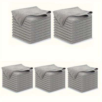 5/10/20/50/100pcs Kitchen Towel, Ultra-fine Fiber Light Gray Cleaning Cloth Set, Absorbent, Soft And Stain-removing Cloth, For Cleaning Glass, Cooking Bench, Pot, Bowl, Water Tap, Lampblack Machine