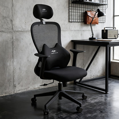 High back ergonomic chair with adjustable headrest function, office boss chair, complimentary adjustable height footrest, comfortable sitting posture