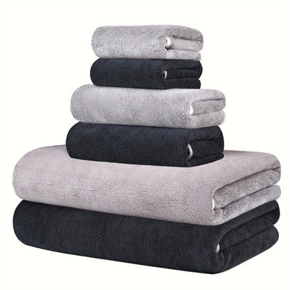 DIAOJIA 6pcs Ultra-Soft Microfiber Towel Set - Quick Dry, Super Absorbent & Lightweight - Includes Bath (68.58x139.7cm), Hand (33.02x76.2cm) & Washcloths (34.8x34.8cm) - Perfect for Home, Gym, Travel