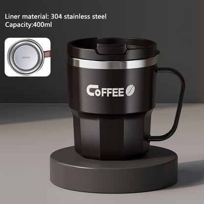 Valentine's Day 304 Stainless Steel Insulated Travel Mug with Seal, Portable Flip Top, Shatterproof and BPA-Free for Office, Home & Dorm - Food-Grade, Leakproof Thermal Coffee Cup with One-Click Open Lid for Men & Women, 14+