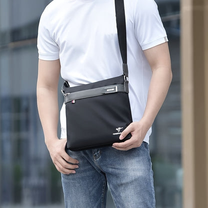 Men's High Quality Oxford Fabric Crossbody Backpack - Lightweight Large Capacity with Adjustable Strap, Multiple Compartments & Zippered Pocket, Navy Blue & Black for Business, Travel, Commuting - Stylish Durable Casual Work