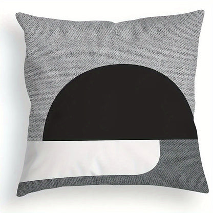 4pcs Modern Geometric Throw Pillows - Black & White Abstract Print, 4 Unique Designs, Soft Durable Fabric with Zipper Closure, Hand Wash Only for Living Room, Bedroom, Sofa Decor, Throw Pillows for Couch, Bedroom Accessories,