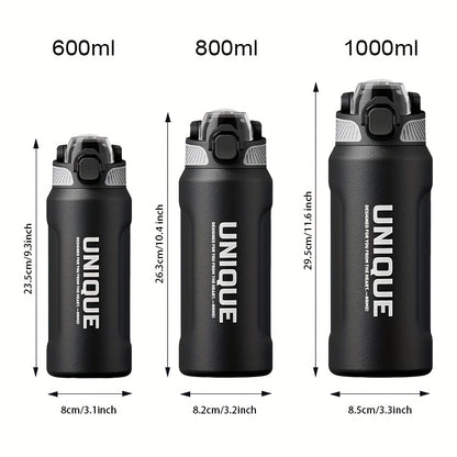 32oz Stainless Steel Pop-Up Water Bottle nRMEi - 316 Stainless steel, BPA-Free, 4-season hot/cold water retention, large capacity for outdoor activities, travel, daily use, insulated water bottle, Sleek M
